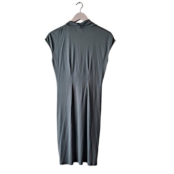 Barneys New York Womens Green 100% Silk Twist Waist Sleeveless Dress - Size M - Picture 4 of 8